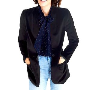 Madewell Black Velvet Suit Blazer